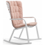 Кресло-качалка пластиковое с подушкой Nardi Folio стеклопластик, акрил белый, розовый Фото 1