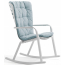 Кресло-качалка пластиковое с подушкой Nardi Folio стеклопластик, акрил белый, голубой Фото 2