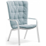Лаунж-кресло пластиковое с подушкой Nardi Folio стеклопластик, акрил белый, голубой Фото 2