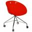 Кресло офисное прозрачное PEDRALI Gliss сталь, поликарбонат красный Фото 3