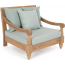 Кресло деревянное с подушками Garden Relax Bali тик, олефин натуральный, светло-зеленый Фото 1