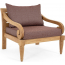 Кресло деревянное с подушками Garden Relax Karuba тик, олефин натуральный, винный Фото 1