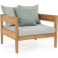 Кресло деревянное с подушками Garden Relax Kobo тик, олефин натуральный, светло-зеленый Фото 2