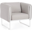 Кресло металлическое мягкое Garden Relax Pixel алюминий, олефин белый, серый Фото 1
