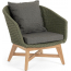Кресло плетеное с подушкой Garden Relax Coachella тик, роуп, олефин натуральный, зеленый Фото 2