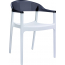 Кресло пластиковое Siesta Contract Carmen стеклопластик, поликарбонат белый, черный Фото 5