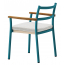 Кресло металлическое с подушкой PEDRALI Guinea алюминий, тик, текстилен, ткань синий, песочный, бежевый Фото 1