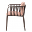 Кресло плетеное с подушками PEDRALI Nari сталь, роуп, ткань коричневый, розовый Фото 3