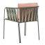 Кресло плетеное с подушками PEDRALI Nari сталь, роуп, ткань темно-зеленый, розовый Фото 4
