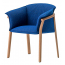 Кресло деревянное с подушкой PEDRALI Lamorisse Wood ясень, ткань орех, синий Фото 2