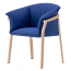 Кресло деревянное с подушкой PEDRALI Lamorisse Wood ясень, ткань беленый ясень, синий Фото 2
