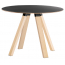 Стол ламинированный PEDRALI Arki-Table Wood дуб, компакт-ламинат HPL беленый дуб, черный Фото 1