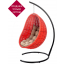 Кресло плетеное подвесное DW Cocoon сталь, искусственный ротанг, полиэстер красный Фото 2