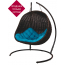 Кресло плетеное подвесное DW Cocoon Twin сталь, искусственный ротанг, полиэстер черный Фото 1