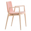 Кресло деревянное с обивкой PEDRALI Malmo ясень, ткань беленый ясень, розовый Фото 1