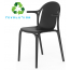 Кресло пластиковое Vondom Brooklyn Revolution переработанный полипропилен темно-серый Manta Фото 1