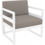 Кресло пластиковое с подушками Siesta Contract Mykonos стеклопластик, полиэстер белый, светло-коричневый Фото 1