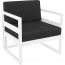 Кресло пластиковое с подушками Siesta Contract Mykonos стеклопластик, полиэстер белый, черный Фото 4