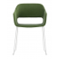 Кресло с мягкой обивкой на полозьях PEDRALI Babila сталь, полипропилен, ткань белый, зеленый Фото 1