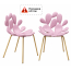 Комплект пластиковых стульев Qeeboo Filicudi Set 2 металл, полиэтилен латунь, розовый Фото 3