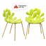 Комплект пластиковых стульев Qeeboo Filicudi Set 2 металл, полиэтилен латунь, желтый Фото 3