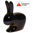 Стул пластиковый Qeeboo Rabbit Metal Finish полиэтилен жемчужный черный Фото 3