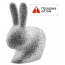 Стул пластиковый детский Qeeboo Rabbit Baby Dots полиэтилен белый, черный Фото 1