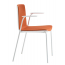 Кресло пластиковое с обивкой PEDRALI Noa сталь, ткань белый, оранжевый Фото 1