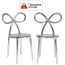 Комплект пластиковых стульев Qeeboo Ribbon Metal Finish Set 2 полипропилен серебристый Фото 2