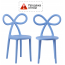 Комплект пластиковых детских стульев Qeeboo Ribbon Baby Set 2 полипропилен голубой Фото 2