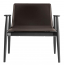 Лаунж-кресло с обивкой PEDRALI Malmo ясень, натуральная кожа черный ясень, кофе Фото 1