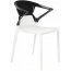 Кресло пластиковое PAPATYA Ego-K стеклопластик, поликарбонат белый, черный Фото 2