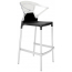 Кресло пластиковое барное PAPATYA Ego-K Bar алюминий, стеклопластик, поликарбонат сатинированный алюминий, черный матовый, прозрачный Фото 1