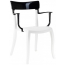 Кресло пластиковое PAPATYA Hera-K стеклопластик, поликарбонат белый, черный Фото 2