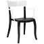 Кресло пластиковое PAPATYA Hera-K стеклопластик, поликарбонат черный, белый Фото 3