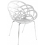 Кресло пластиковое PAPATYA Flora-ML сталь, поликарбонат хромированный, белый матовый Фото 1