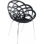 Кресло пластиковое PAPATYA Flora-ML сталь, поликарбонат хромированный, черный матовый Фото 1