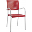 Кресло пластиковое PAPATYA Karea алюминий, стеклопластик сатинированный алюминий, красный Фото 2