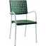 Кресло пластиковое PAPATYA Karea алюминий, стеклопластик сатинированный алюминий, темно-зеленый Фото 2
