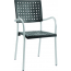 Кресло пластиковое PAPATYA Karea алюминий, стеклопластик сатинированный алюминий, черный Фото 4