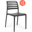 Комплект пластиковых стульев Nardi Costa Bistrot Set 2 стеклопластик антрацит Фото 1
