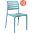 Комплект пластиковых стульев Nardi Costa Bistrot Set 2 стеклопластик голубой Фото 2