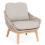 Лаунж-кресло плетеное с подушками Garden Relax Tamires тик, алюминий, роуп, олефин натуральный, бежевый, серый Фото 1
