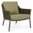 Лаунж-кресло плетеное с подушкой Garden Relax Everly алюминий, роуп, олефин коричневый, зеленый, оливковый Фото 1