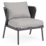 Лаунж-стул плетеный с подушками Garden Relax Harlow алюминий, роуп, олефин антрацит, графит Фото 1