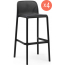 Комплект пластиковых барных стульев Nardi Lido Set 4 стеклопластик антрацит Фото 1