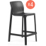 Комплект пластиковых полубарных стульев Nardi Net Stool Mini Set 4 стеклопластик антрацит Фото 1