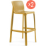 Комплект пластиковых барных стульев Nardi Net Stool Set 2 стеклопластик горчичный Фото 3