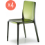 Комплект прозрачных стульев PEDRALI Blitz Set 4 поликарбонат зеленый Фото 2