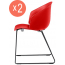 Комплект пластиковых кресел PEDRALI Grace Set 2 сталь, стеклопластик красный Фото 2